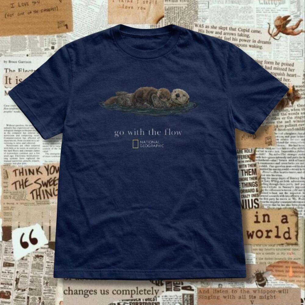 Navy Blue National Geographic Go With The Flow Otter Graphic Tee